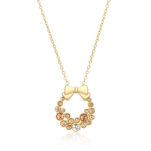 Holiday Wreath Crystal Pendant