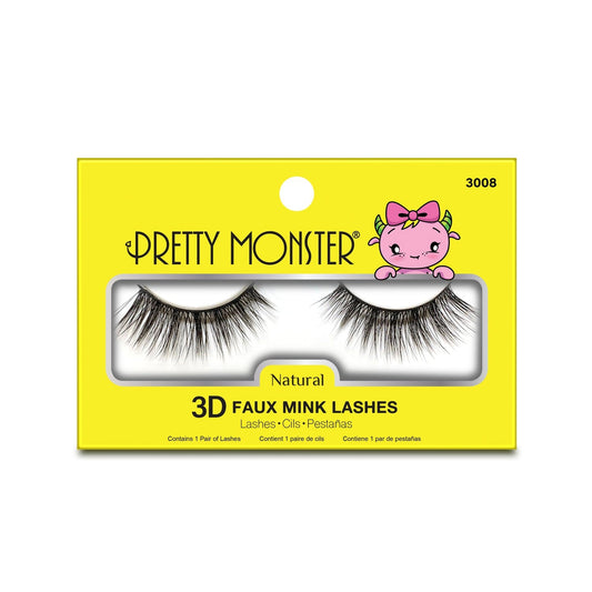 Faux cils Pretty Monster Natural 3D en vison synthétique - 3008
