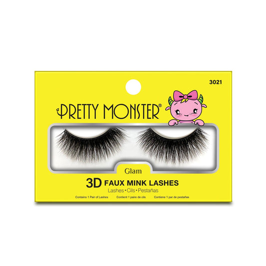 Faux cils en vison 3D Pretty Monster Glam - 3021