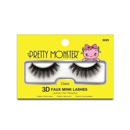 Faux cils en vison 3D Pretty Monster Glam - 3025