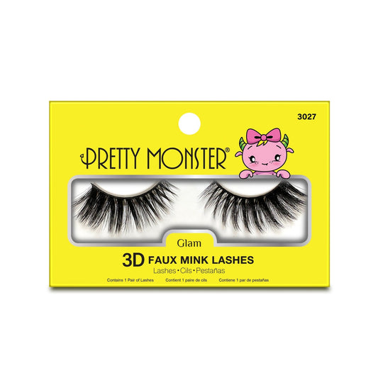Faux cils en vison 3D Pretty Monster Glam - 3027