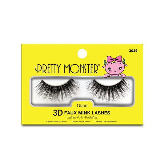 Faux cils en vison 3D Pretty Monster Glam - 3029