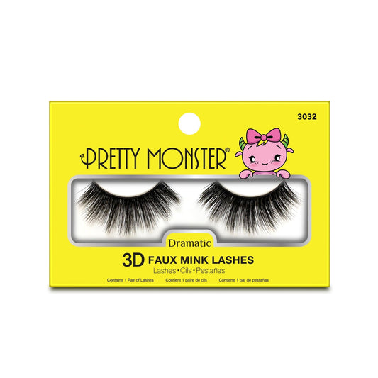 Faux Cils Dramatiques 3D Effet Vison Pretty Monster - 3032