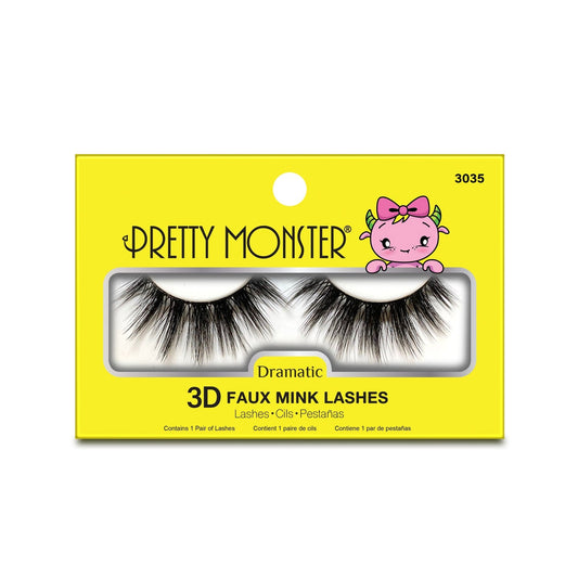 Faux Cils Dramatiques 3D Effet Vison Pretty Monster - 3035