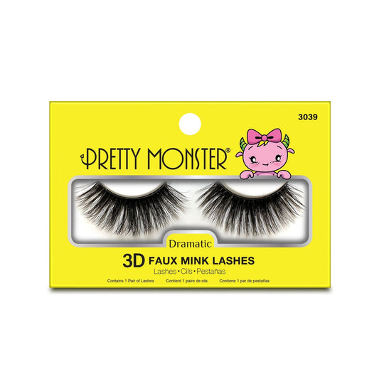 Faux Cils Dramatiques 3D Effet Vison Pretty Monster - 3039