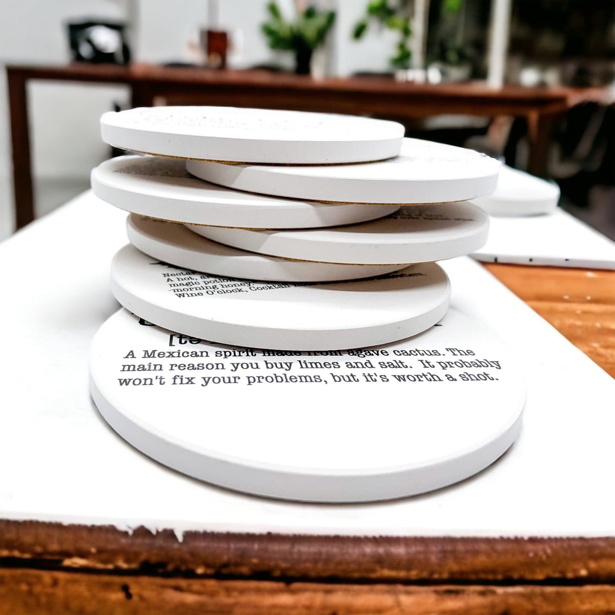 Funny Drink Definition Coasters Set Dictionary Quote Coasters For Bar And Countertop Decor