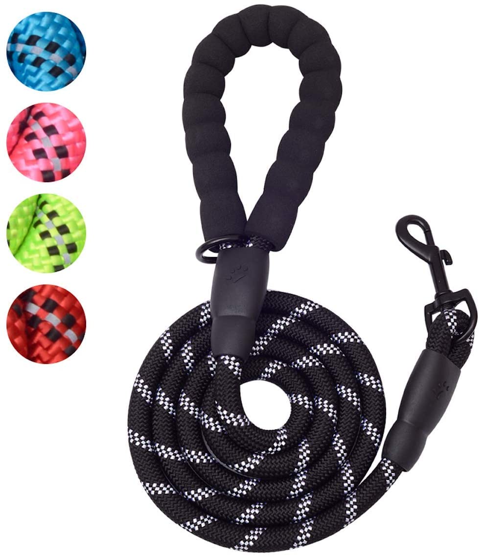 6 FT Dog Leash for Large and Medium Dogs-Black