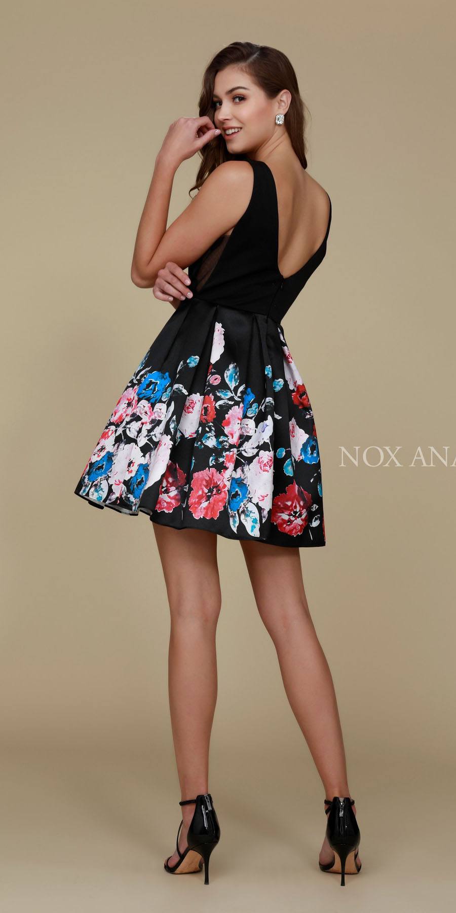 CLEARANCE - Nox Anabel Q606 Floral Print Design Dress (Size XL)