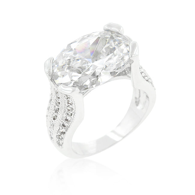 Ring mit ovalem Triplet-Zirkonia