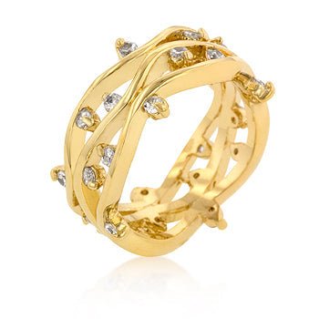Gwen 1ct CZ Wide Ring - ThisandThatShoppe