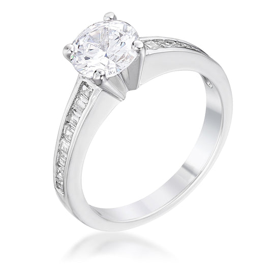 Avera Radiant Brilliance Cubic Zircon Engagement Ring 5 / Silver
