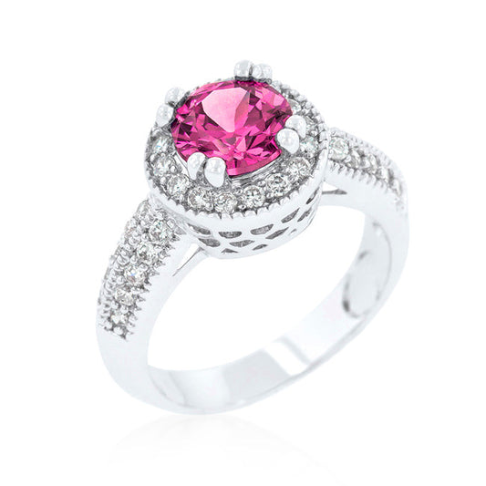 Avera Apple Heart Ring With Green Cubic Zirconia