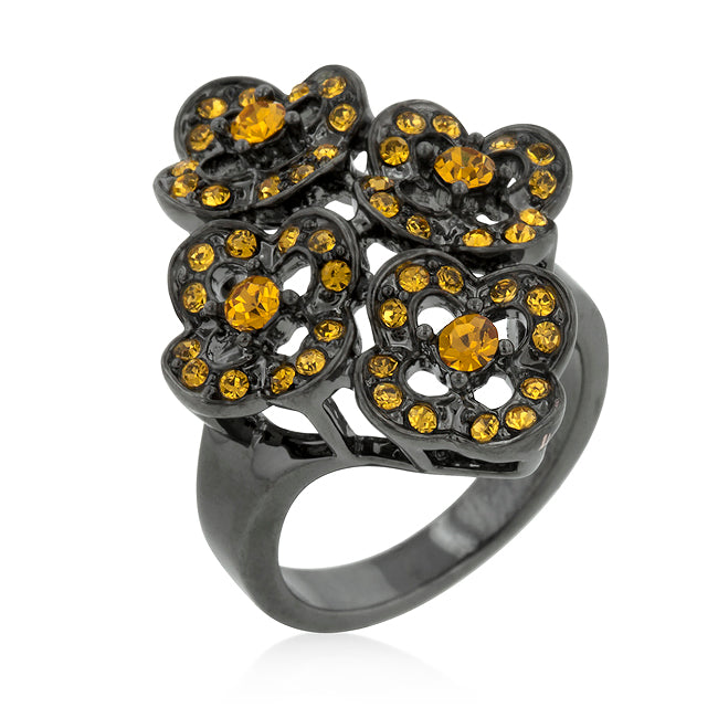 Avera Twisted Petite Solitaire Ring In Purple Crystal