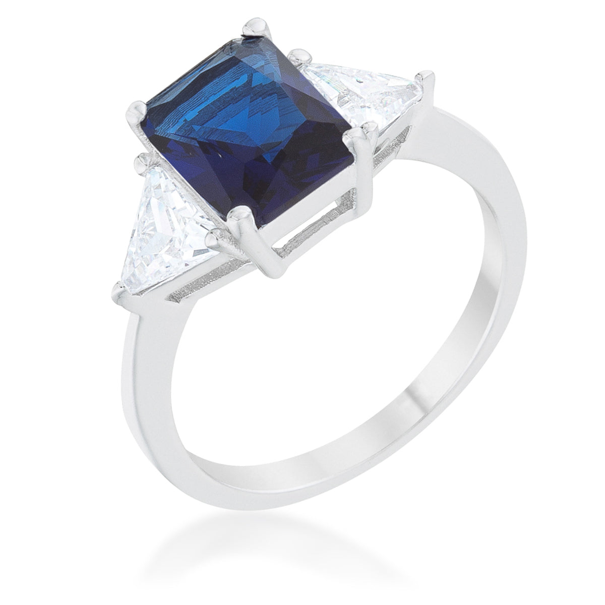 Avera Enamel Cubic Zirconia Leaf Ring in Blue