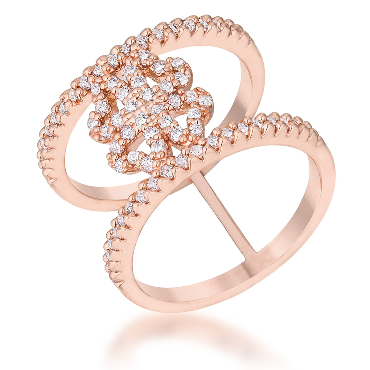 Avera Heart Eternity Ring In Polished Sterling Silver