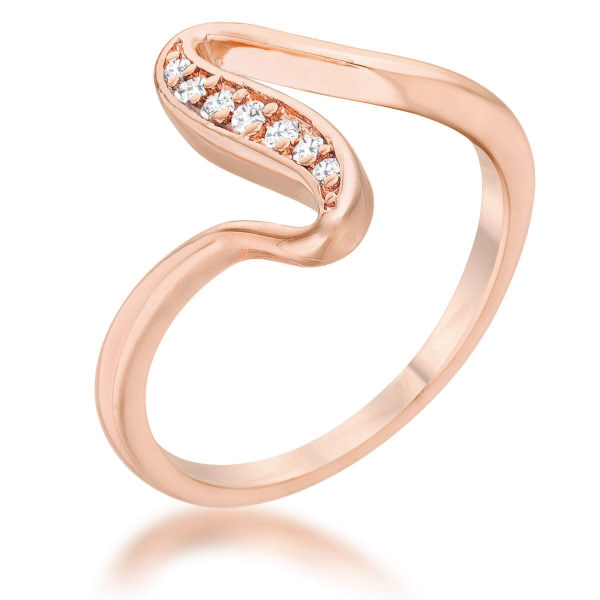 Bague simple Sheryl vague 0,07 ct CZ or 14 carats