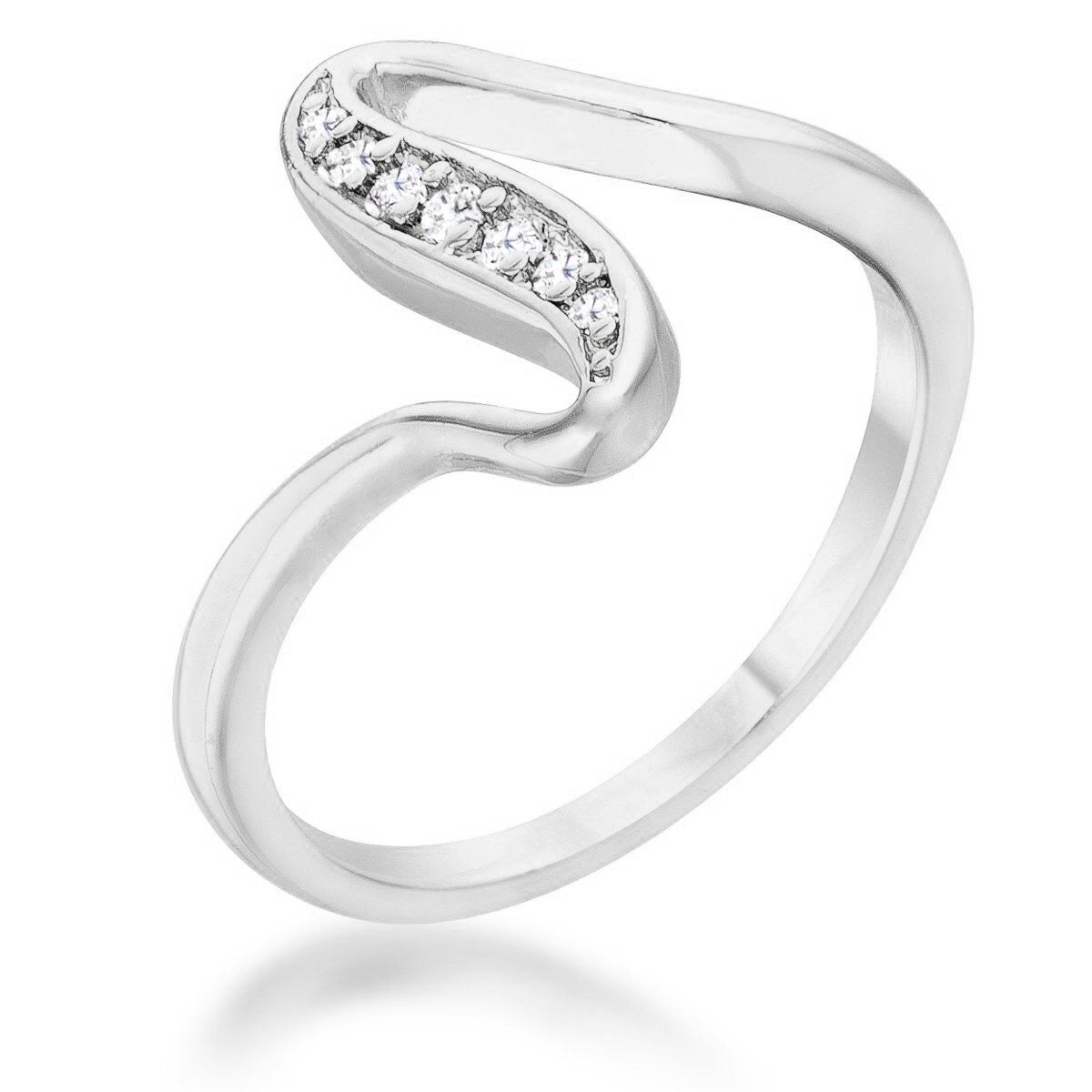 Bague simple Sheryl vague 0,07 ct CZ or 14 carats