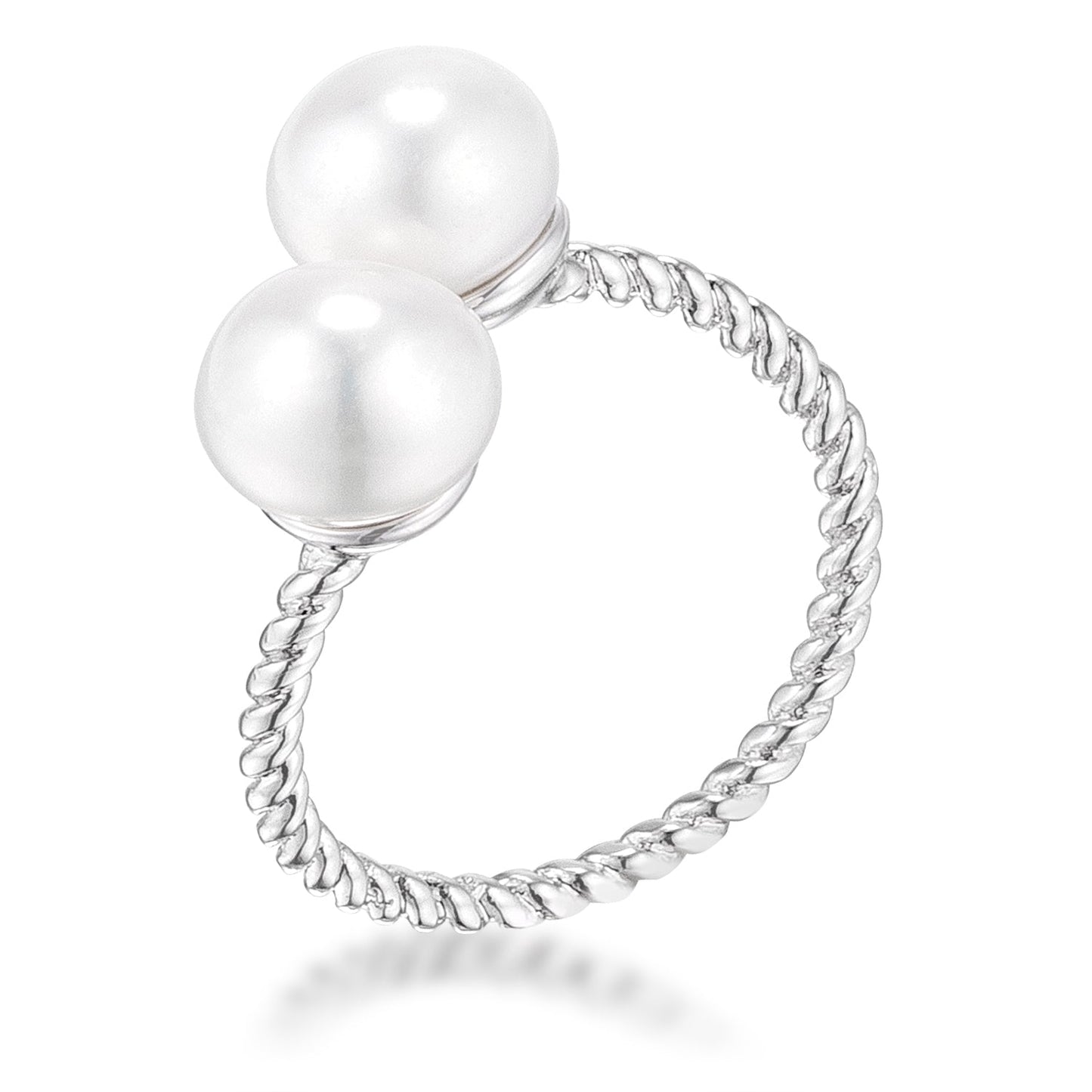 Bague torsadée avec perles de culture d'eau douce à enrouler