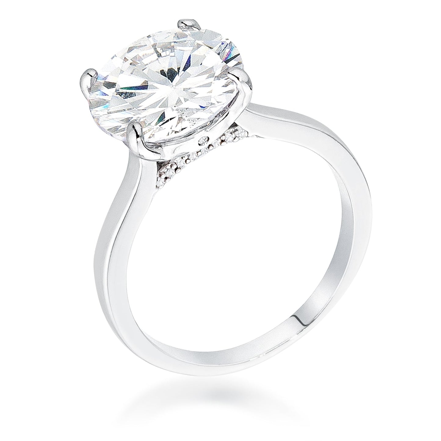 Avera Britney 5 Carat Round Solitaire Engagement Ring