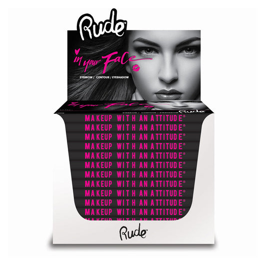 Présentoir en carton RUDE In Your Face 3-en-1 Palette, 12 pièces