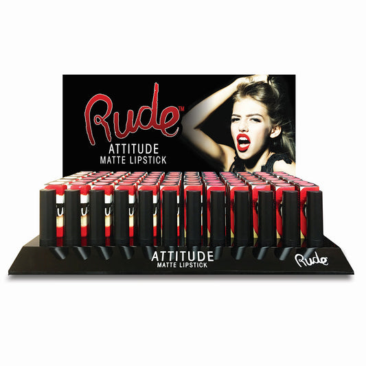 RUDE Attitude Rouge à Lèvres Mat Présentoir en Acrylique Set A, 144 Pièces + 12 Testeurs