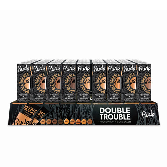 Présentoir en acrylique RUDE Double Trouble Fond de Teint + Anti-cernes, 108 pièces