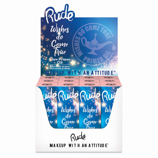 RUDE Wishes Do Come True Glow Primer Oil – Rose Gold, Display-Set, 12 Stück