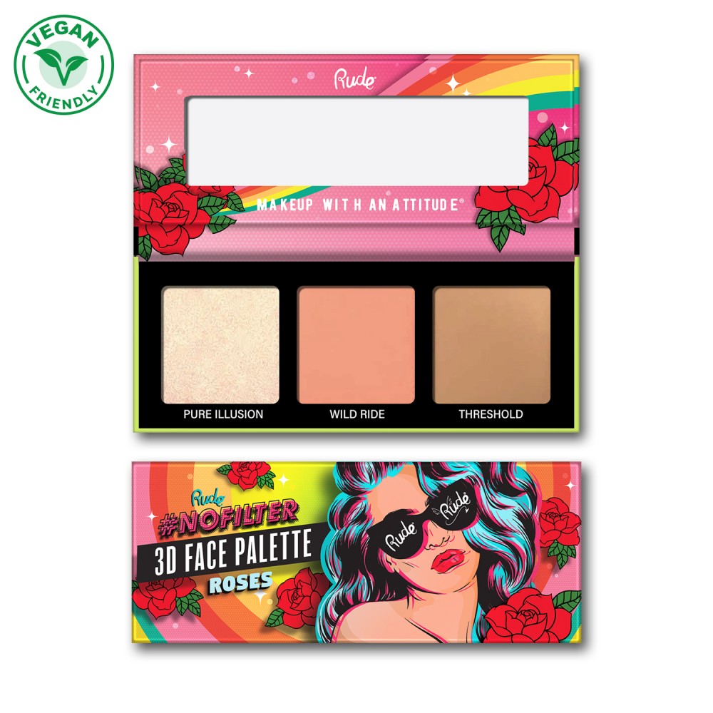 RUDE NoFilter Palette Visage 3D - Roses