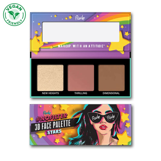 RUDE NoFilter 3D Gesichts-Palette – Stars