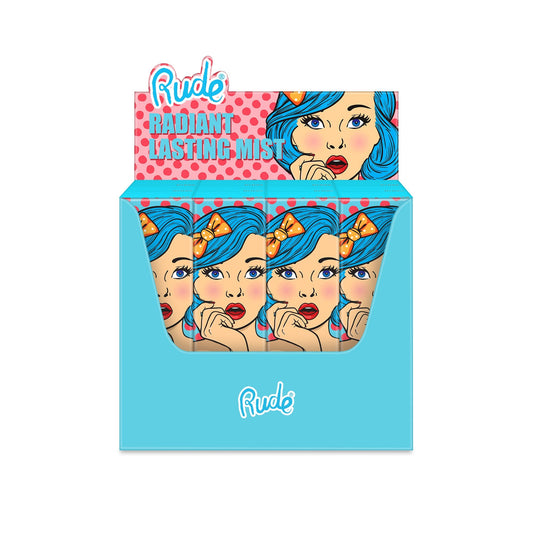 RUDE Radiant Lasting Makeup Mist Display-Set, 12 Teile