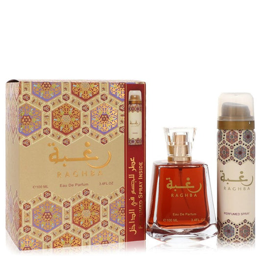 Lattafa Raghba von Lattafa Eau De Parfum Spray Plus 50 ml Deodorant Spray 100 ml für Herren