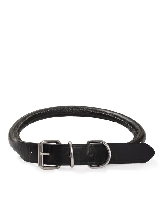 Gerolltes Lederhalsband für Hunde