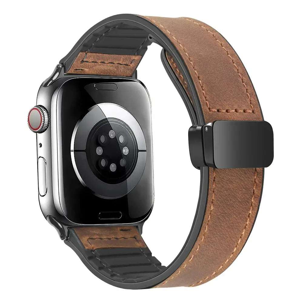 Apple Watch Armband aus echtem Leder – Stylisches Magnetverschlussband
