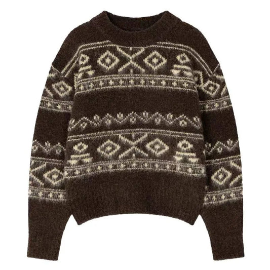 Women's Sweater Geometric Pattern Knit