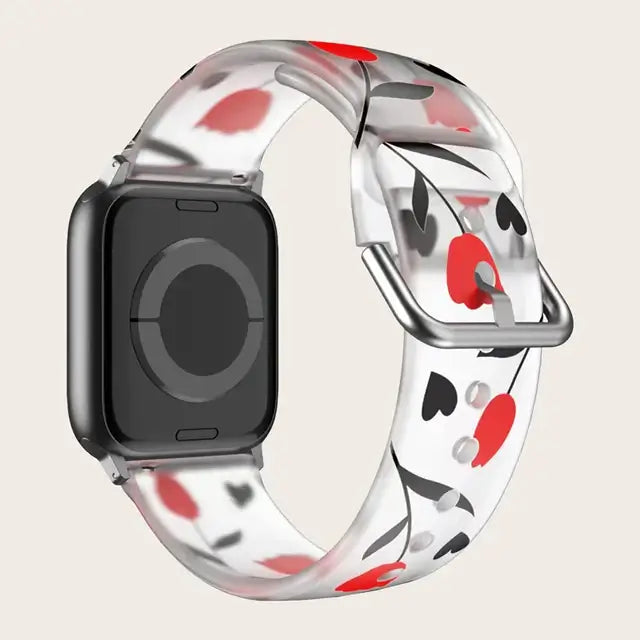 Apple Watch Silikonarmband – Buntes Blumenmusterarmband