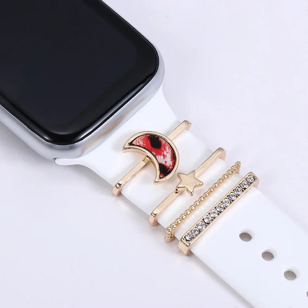 Breloques décoratives en métal pour bracelets d'Apple Watch