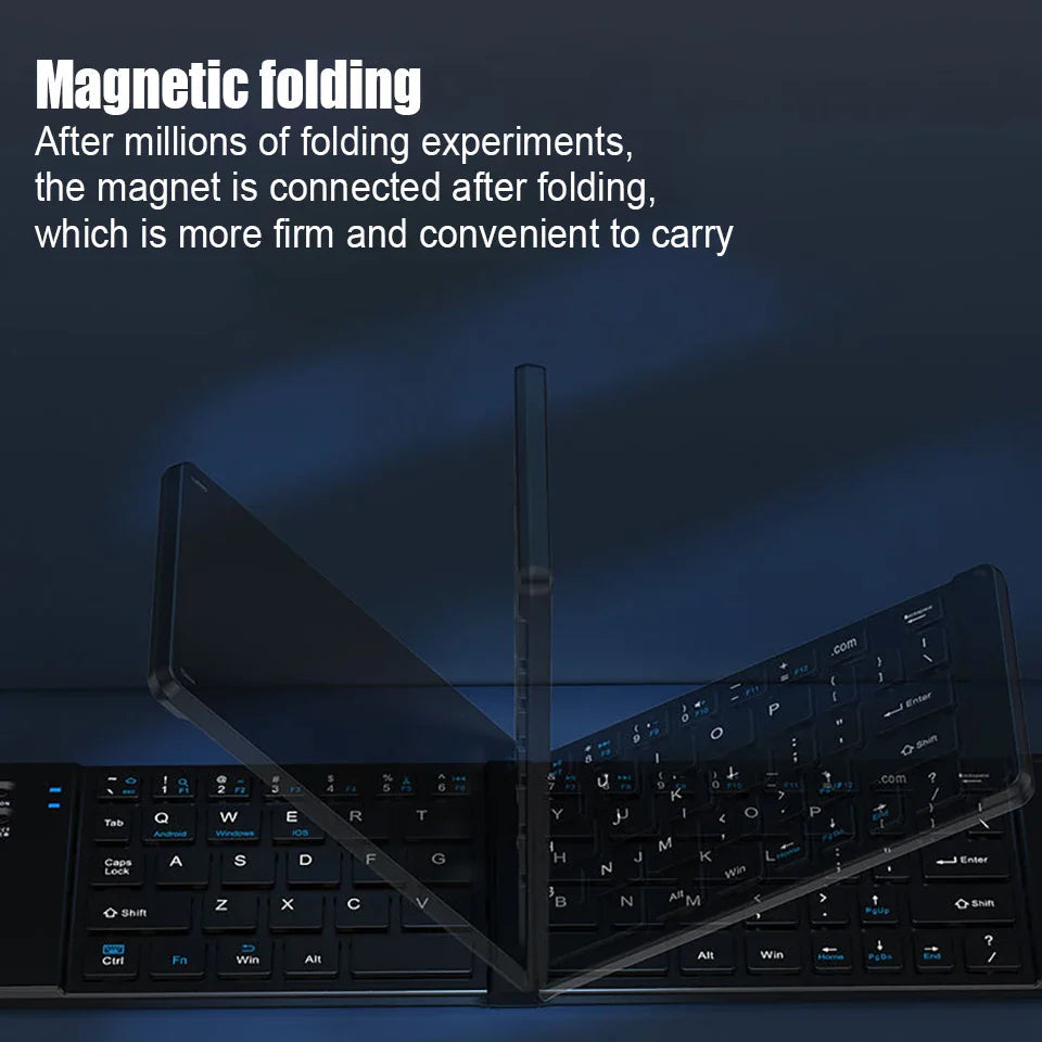 HKYC Wireless Bluetooth & 2.4G Keyboard and Mouse Set – Foldable, Ergonomic, Multi-Device