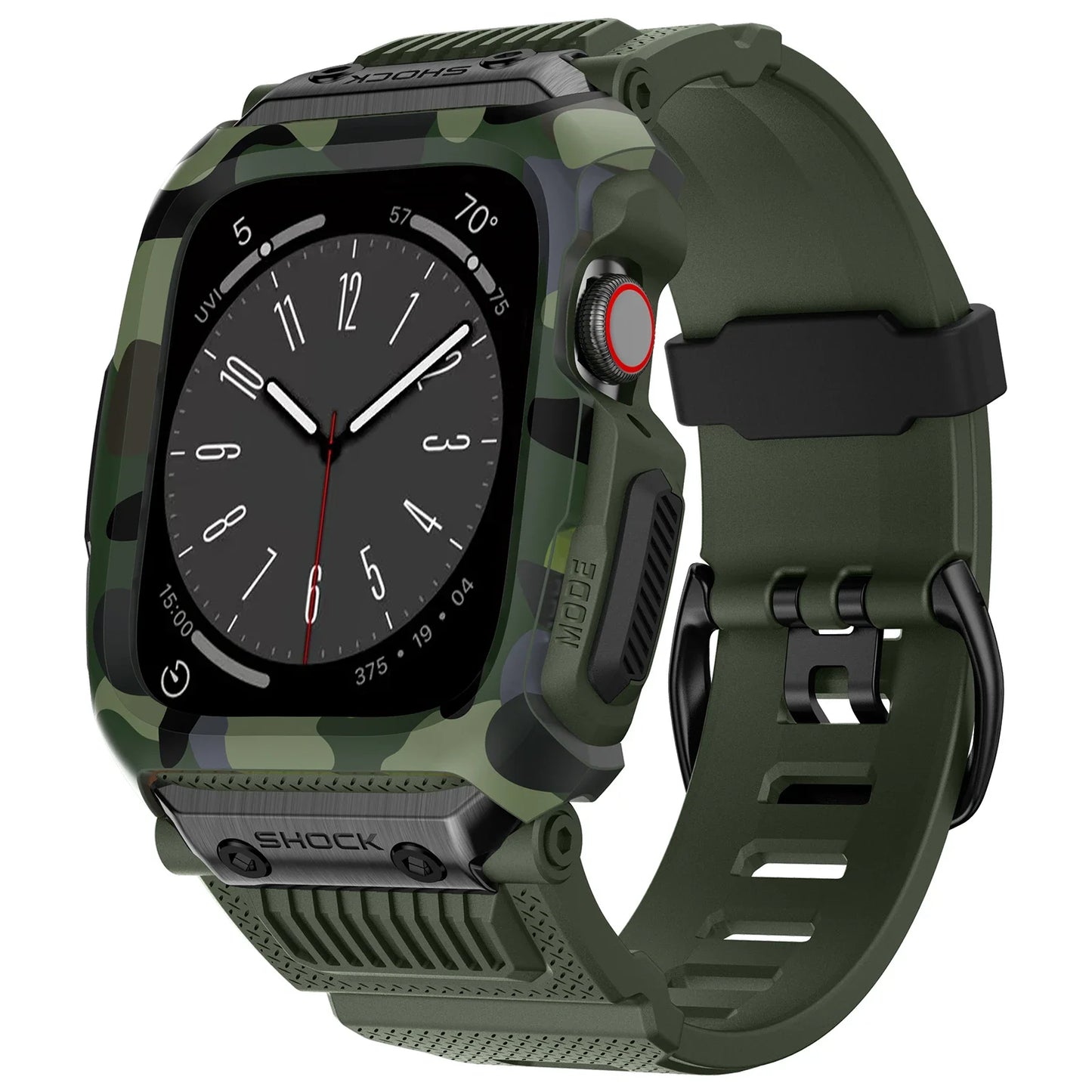 Bracelet en caoutchouc camouflage pour Apple Watch - Étanche et durable