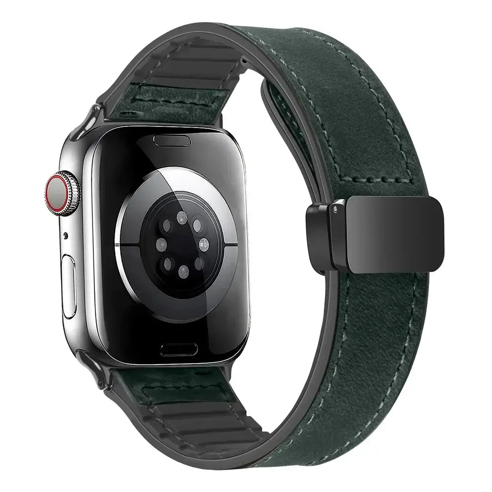Apple Watch Armband aus echtem Leder – Stylisches Magnetverschlussband