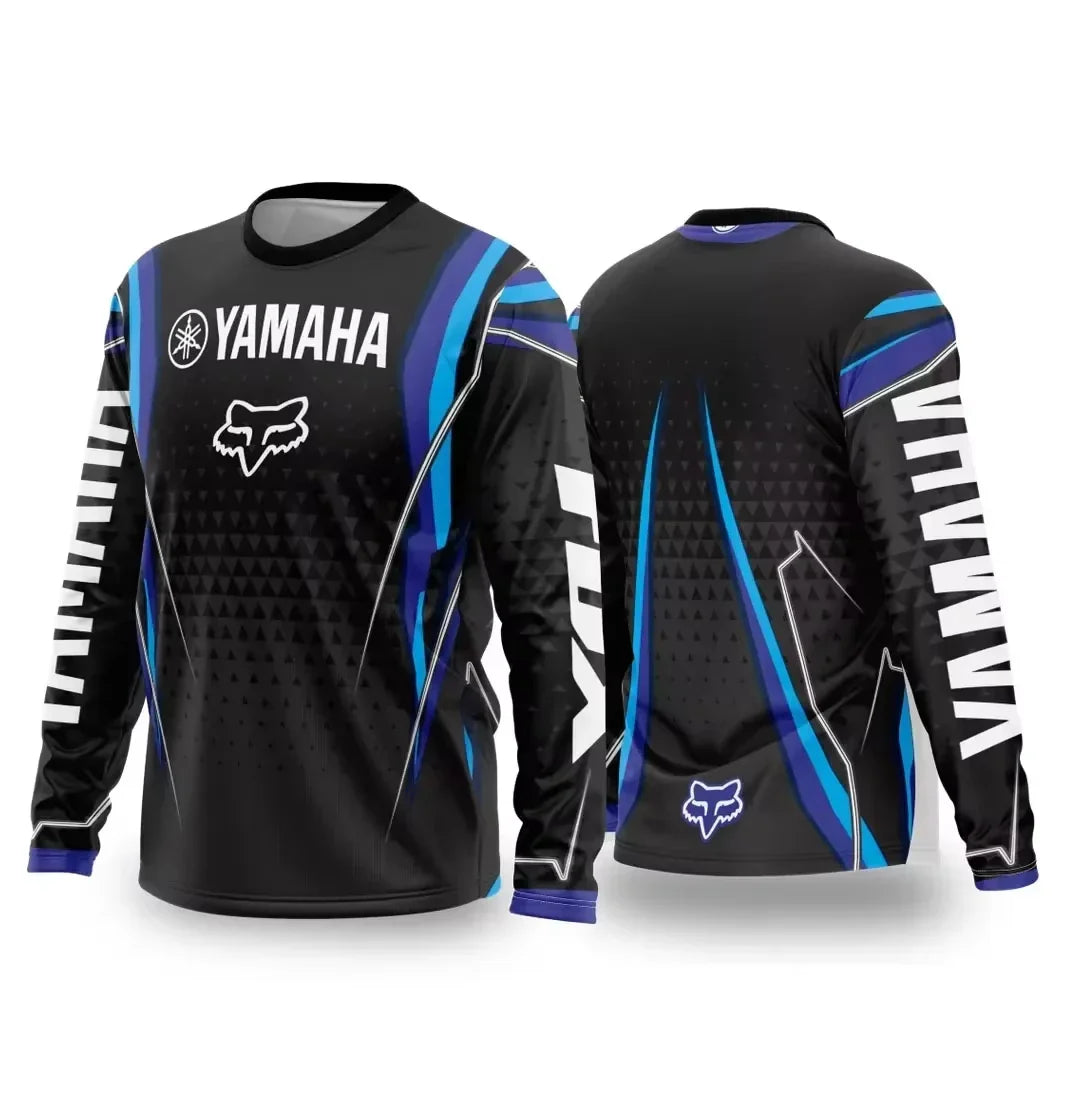 Summer YAMAHA Men Women Motorcycle Riding Suit Loose Breathable Quick Drying Off-Road Racing Suit Long Sleeved Sports T-Shirt