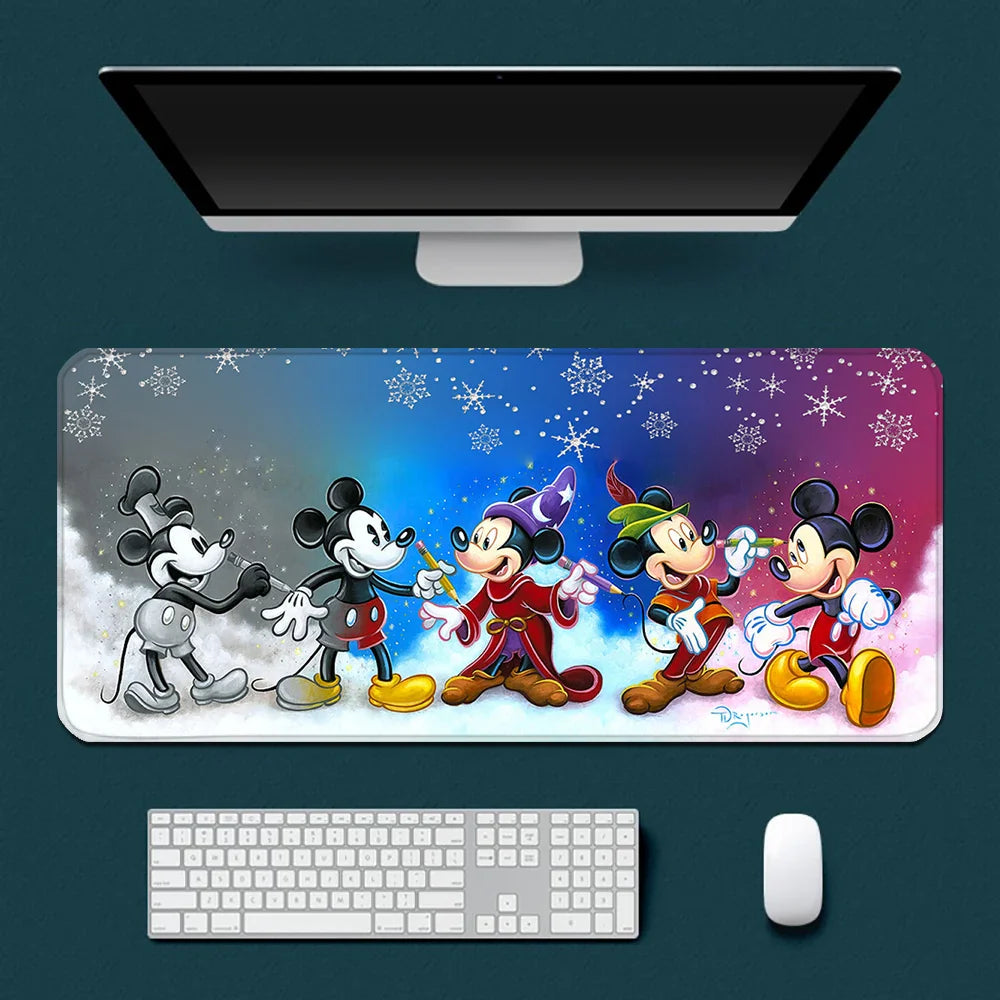 Cute Cartoon Mickey Minnie Mousepad HD Printing Computer Gamers Locking Edge Non-slip Mouse Pad XXL90x40cm Keyboard PC Desk Pad
