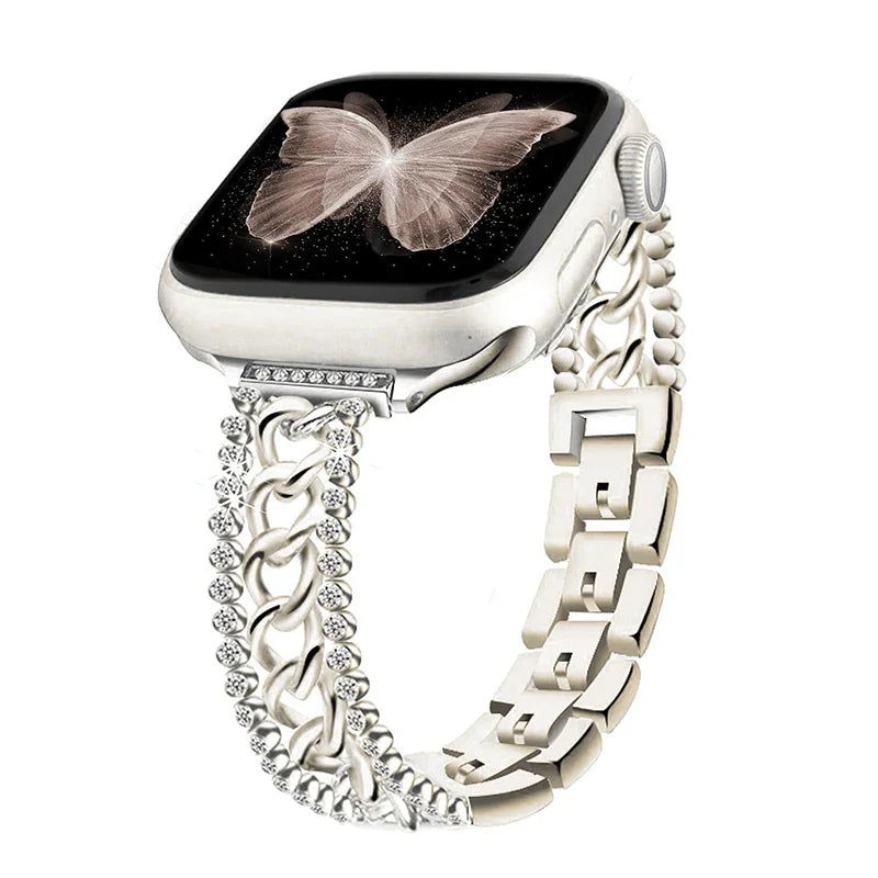 Apple Watch Band mit Strass-Kette – Armband mit Strass-Schleife