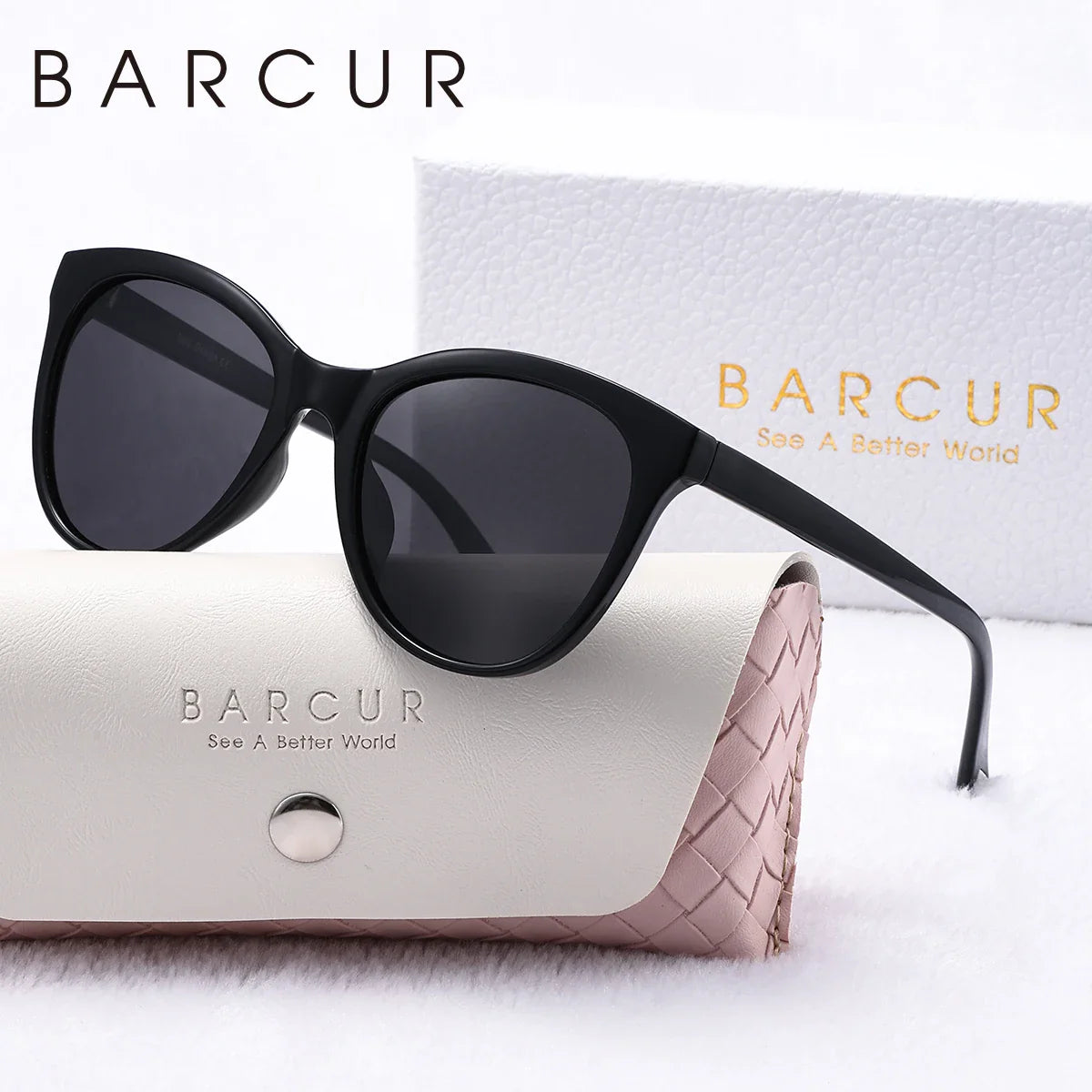 BARCUR Women’s Transparent Fashionable Cat Eye Sunglasses – Polarized UV400 Gradient Lenses for Summer Travel Party & Vacation – Comfortable Durable Best Gift Idea