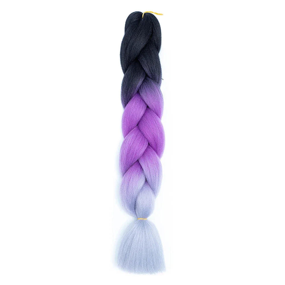 AZQUEEN 24 Inch Jumbo Braids Extensions Synthetic Braiding Hair Afro Ombre Color kanekalon Hair for Children Braid