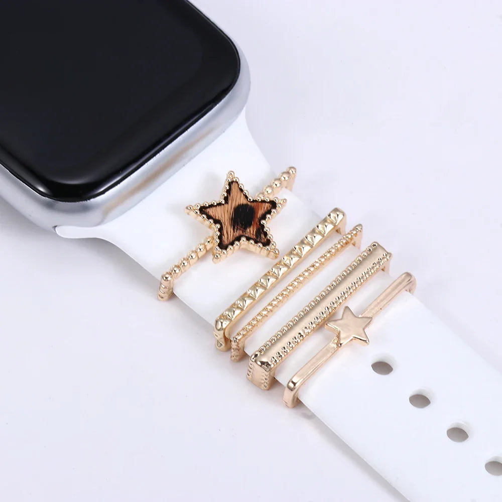 Breloques décoratives en métal pour bracelets d'Apple Watch