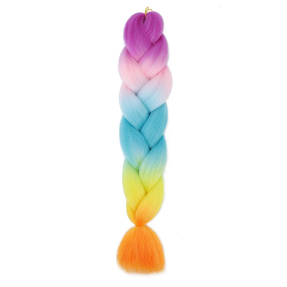 AZQUEEN 24 Inch Jumbo Braids Extensions Synthetic Braiding Hair Afro Ombre Color kanekalon Hair for Children Braid