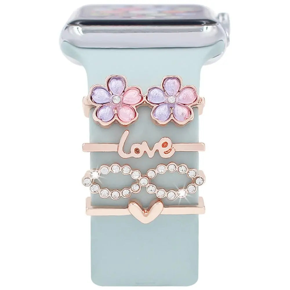 Breloques décoratives en métal pour bracelets d'Apple Watch
