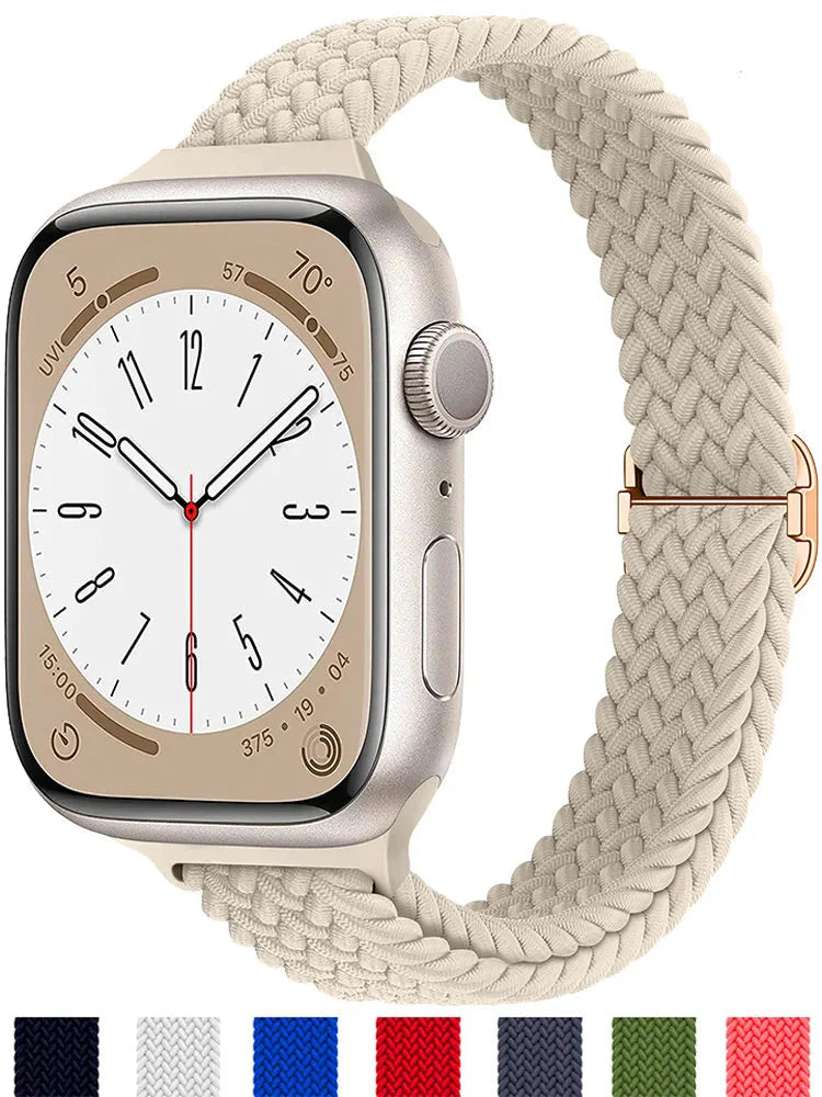 Apple Watch Nylon-Armband – Weiches, atmungsaktives geflochtenes Armband