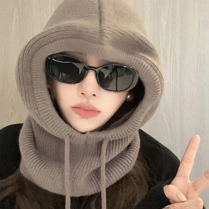 Knitted Hooded Cap Winter Balaclava