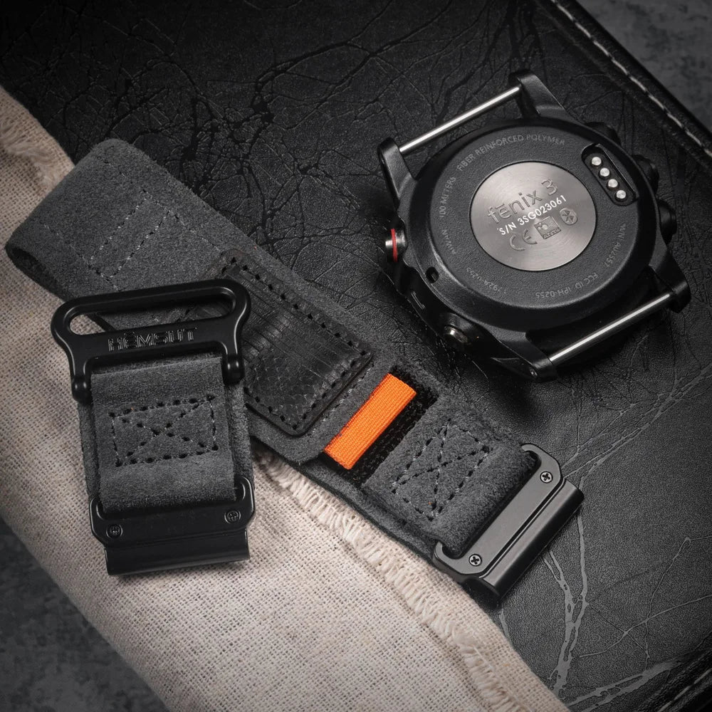 Leder Schlaufe Klett Garmin Armbänder - Quickfit